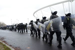 Ćwiczenia policji na Stadionie Śląskim 14 listopada 2017 r.