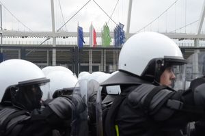 Ćwiczenia policji na Stadionie Śląskim 14 listopada 2017 r.