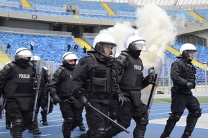 Ćwiczenia policji na Stadionie Śląskim 14 listopada 2017 r.