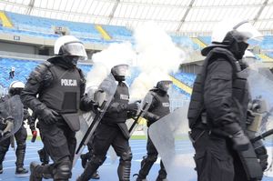 Ćwiczenia policji na Stadionie Śląskim 14 listopada 2017 r.