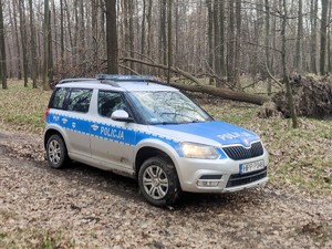 Zdjęcie przedstawia: radiowóz policyjny.