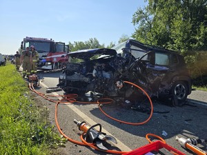 Zdjęcie przedstawia:  czynności prowadzone przez straż pożarną.