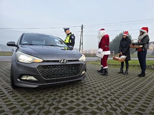 Zdjęcie przedstawia umundurowanego policjanta oraz uczestników działań.