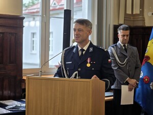 Zdjęcie: uroczysta zbiórka z okazji Święta Policji w Pszczynie