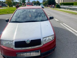 Zdjęcie przedstawia miejsce zdarzenia drogowego.